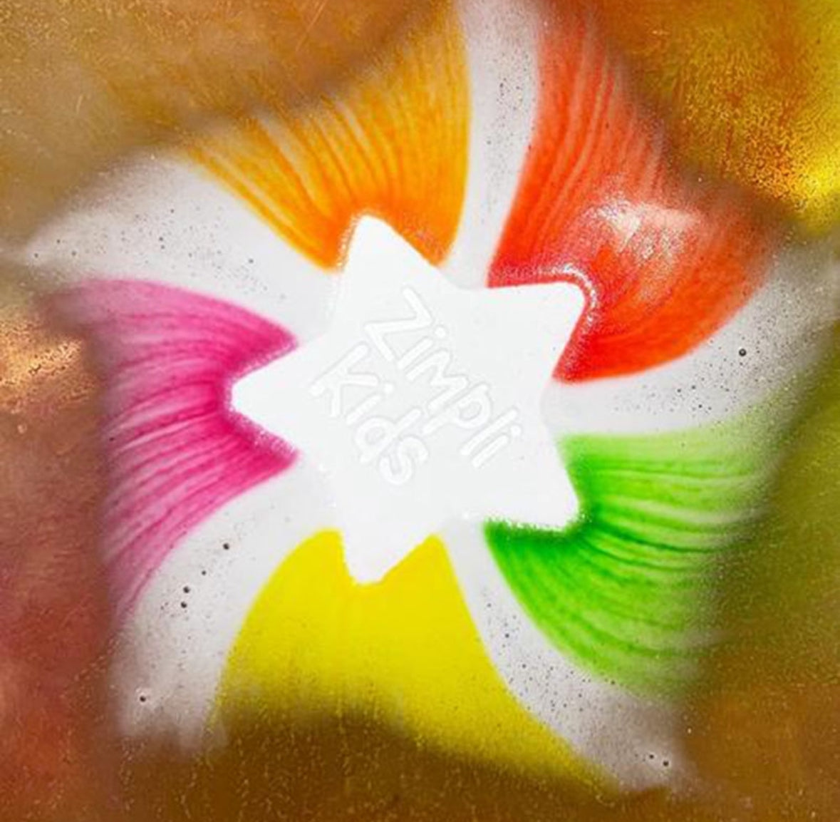 Baff bomb white star rainbow effect