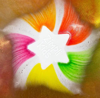 Baff bomb white star rainbow effect