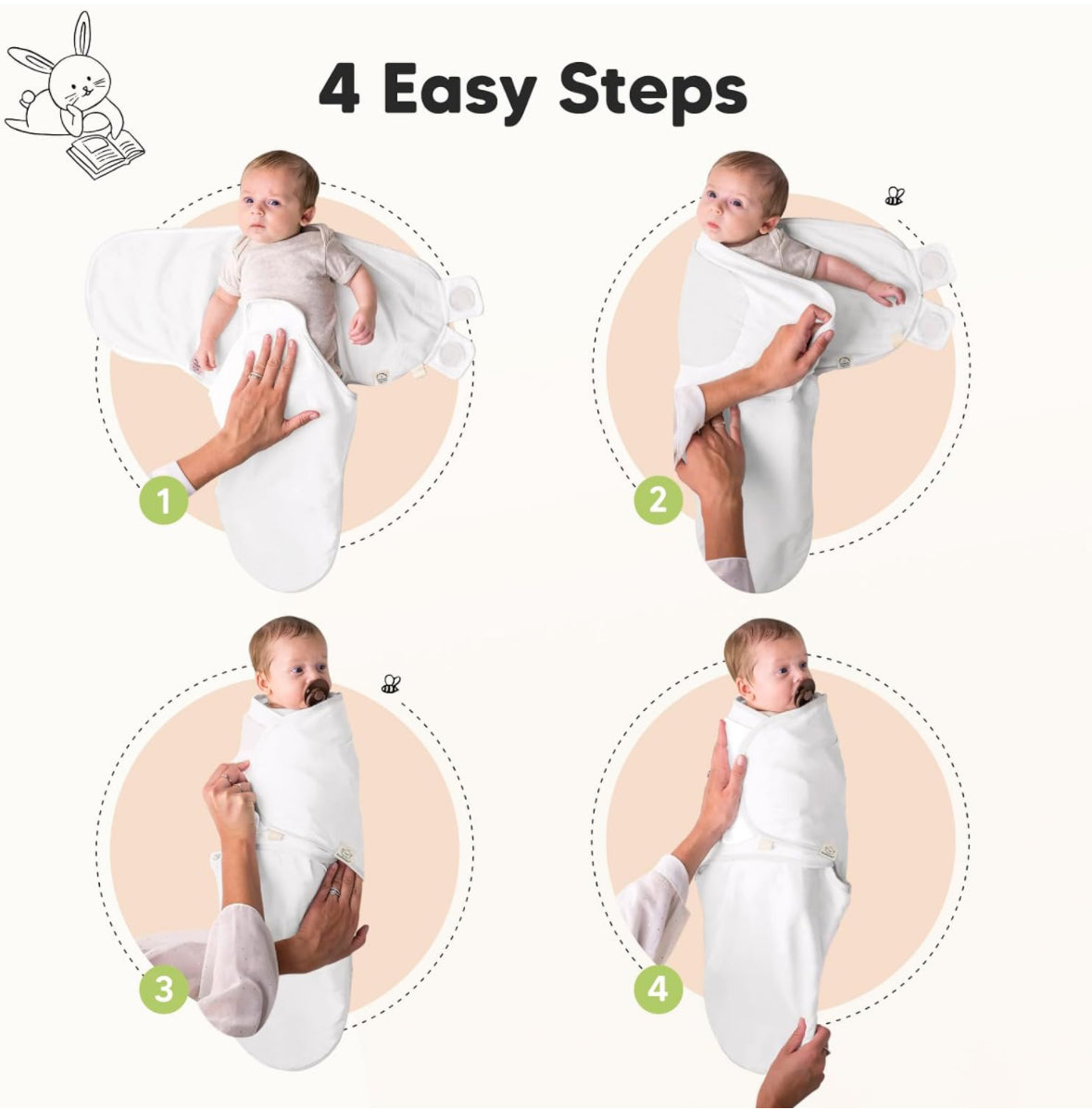 3-Pack Organic Baby Swaddle Sleep Sacks