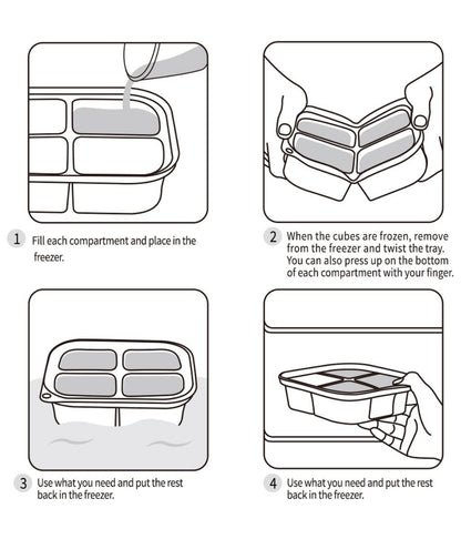 Easy-freeze 8 compartments tray