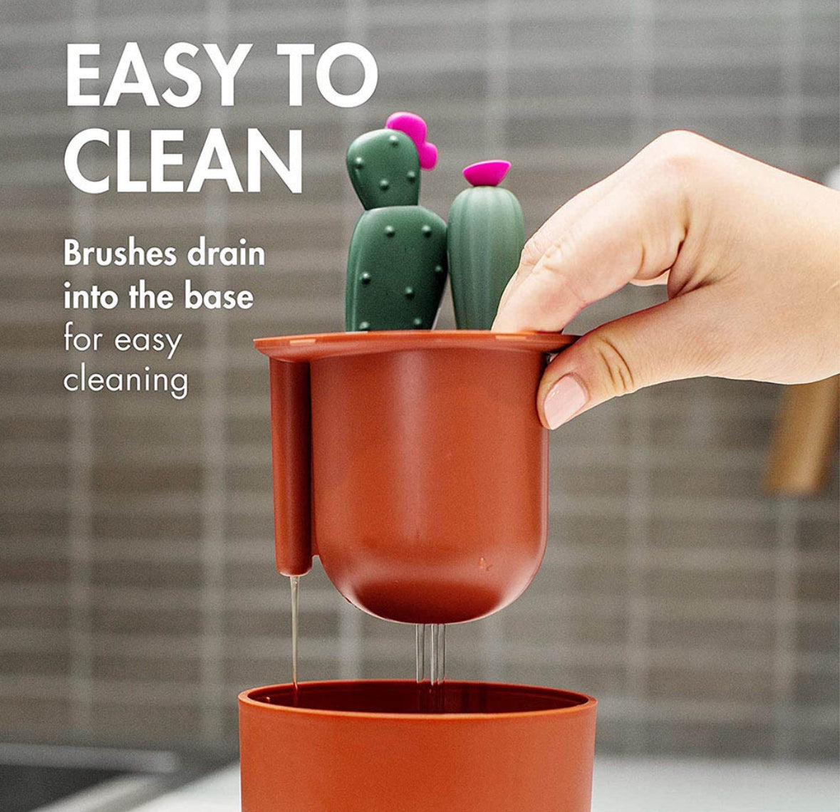 Cacti bottle cleaning brush set