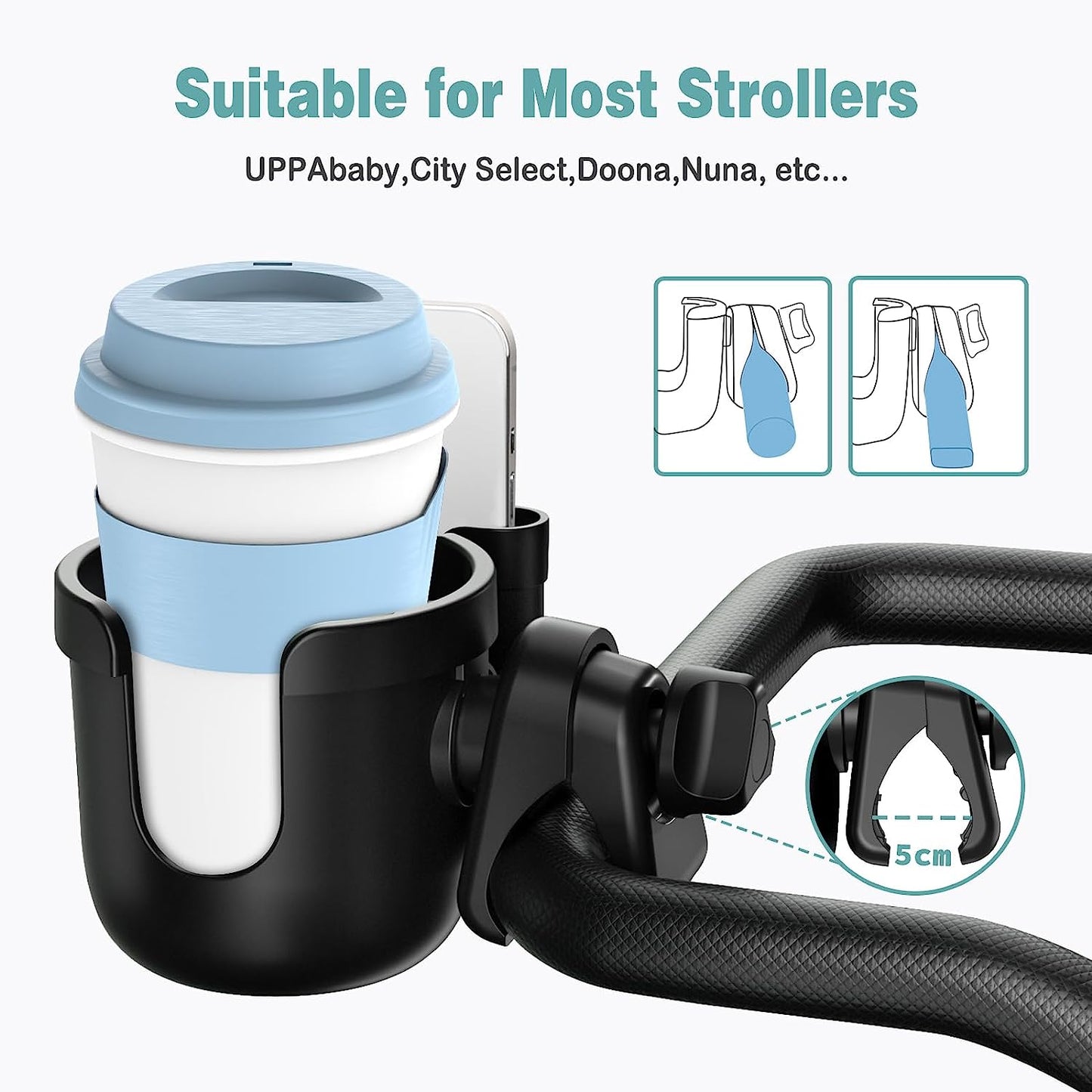 Stroller cup & phone holder