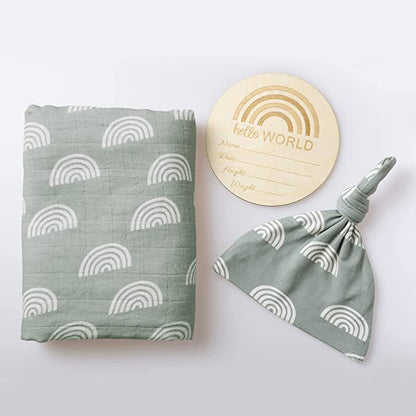 Miaoberry 100% Organic Muslin Swaddle Set