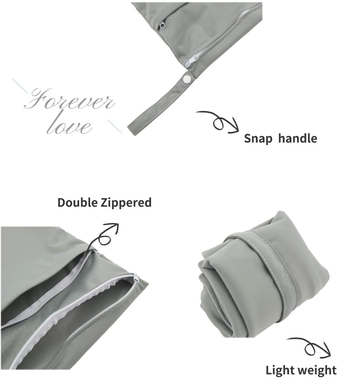 Wet/dry bags - grey (2pcs)