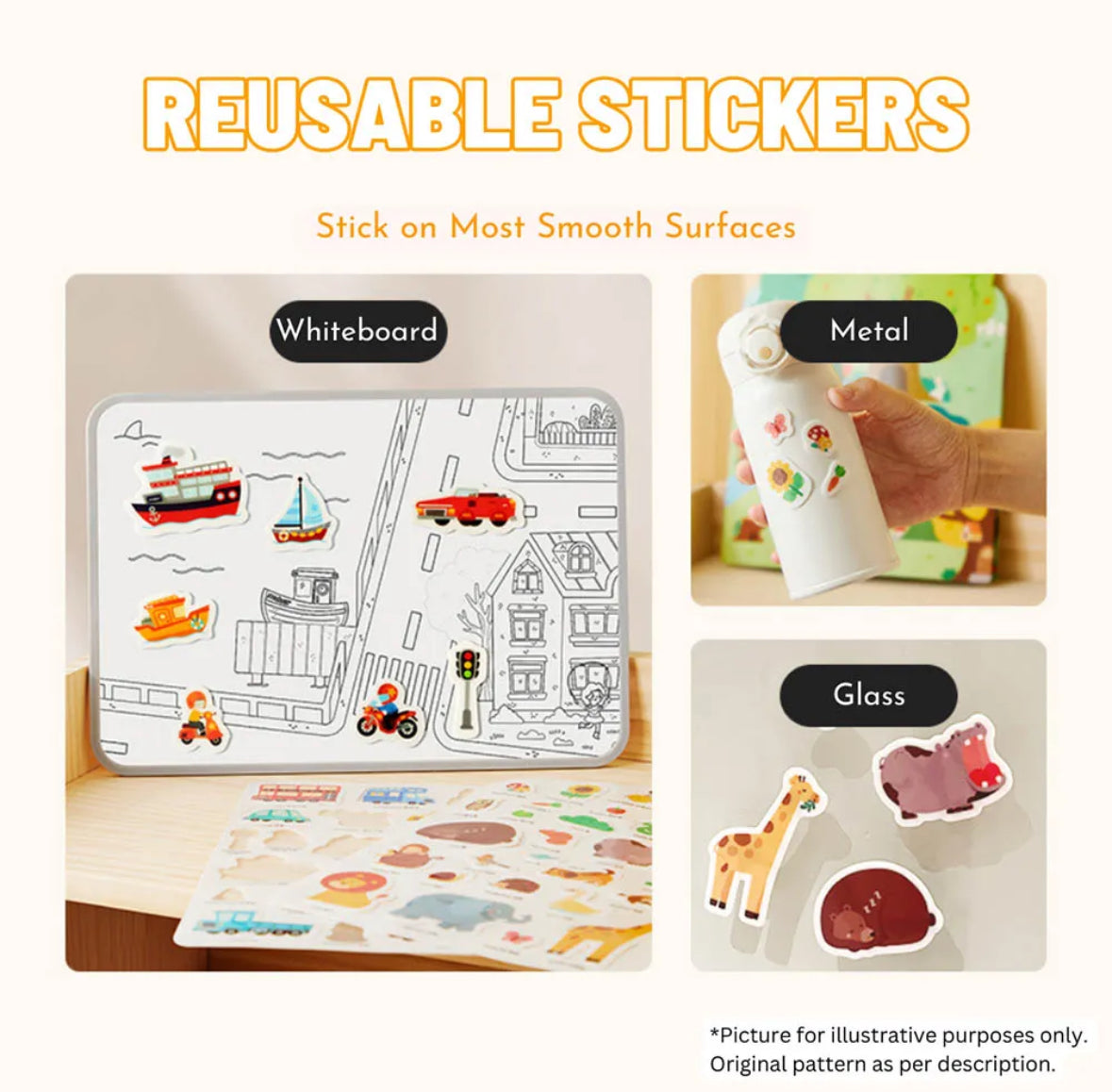 Reusable stickers - bustling traffic