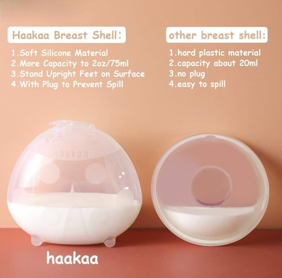 Haakaa silicone ladybug Milk collector 75ml x 2 + bag