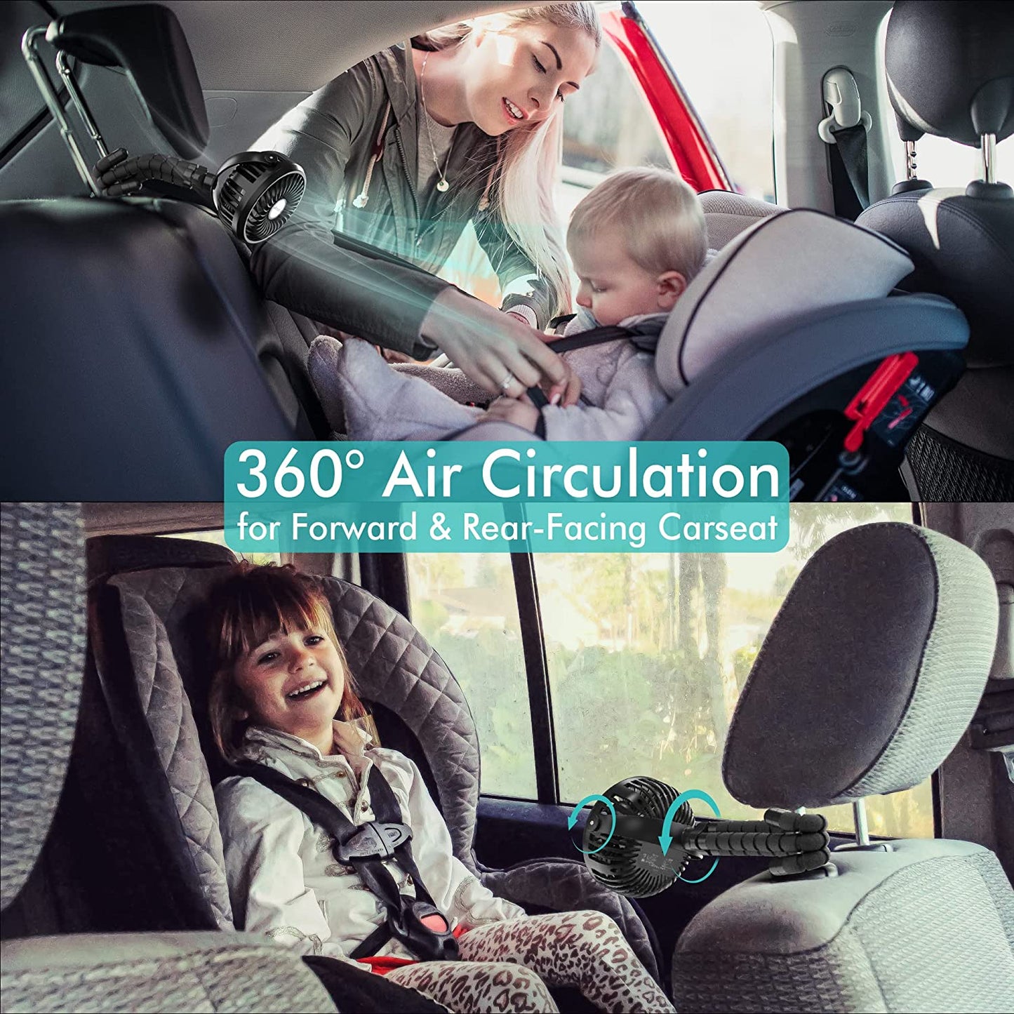 Portable fan for car/stroller