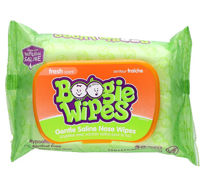 Gentle saline wipes for stuffy noses