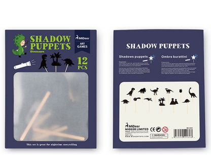 Shadow puppet 12 pcs - dinosaur