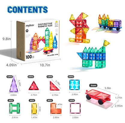 Magnetic tiles - 100 pcs