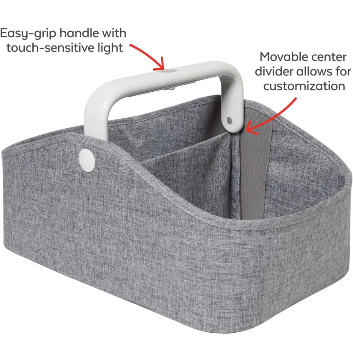 light up diaper caddy - Grey